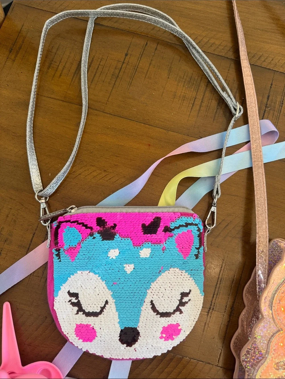 Kids Rainbow Pop-It Crossbody Bag - Pink Butterfly & Unicorn Styles